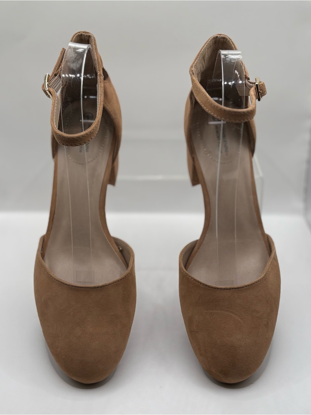 Giani Bernini Tan Suede Ankle-Strap Block Heels